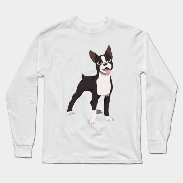 Boston Terrier Long Sleeve T-Shirt by SkyBlueArts